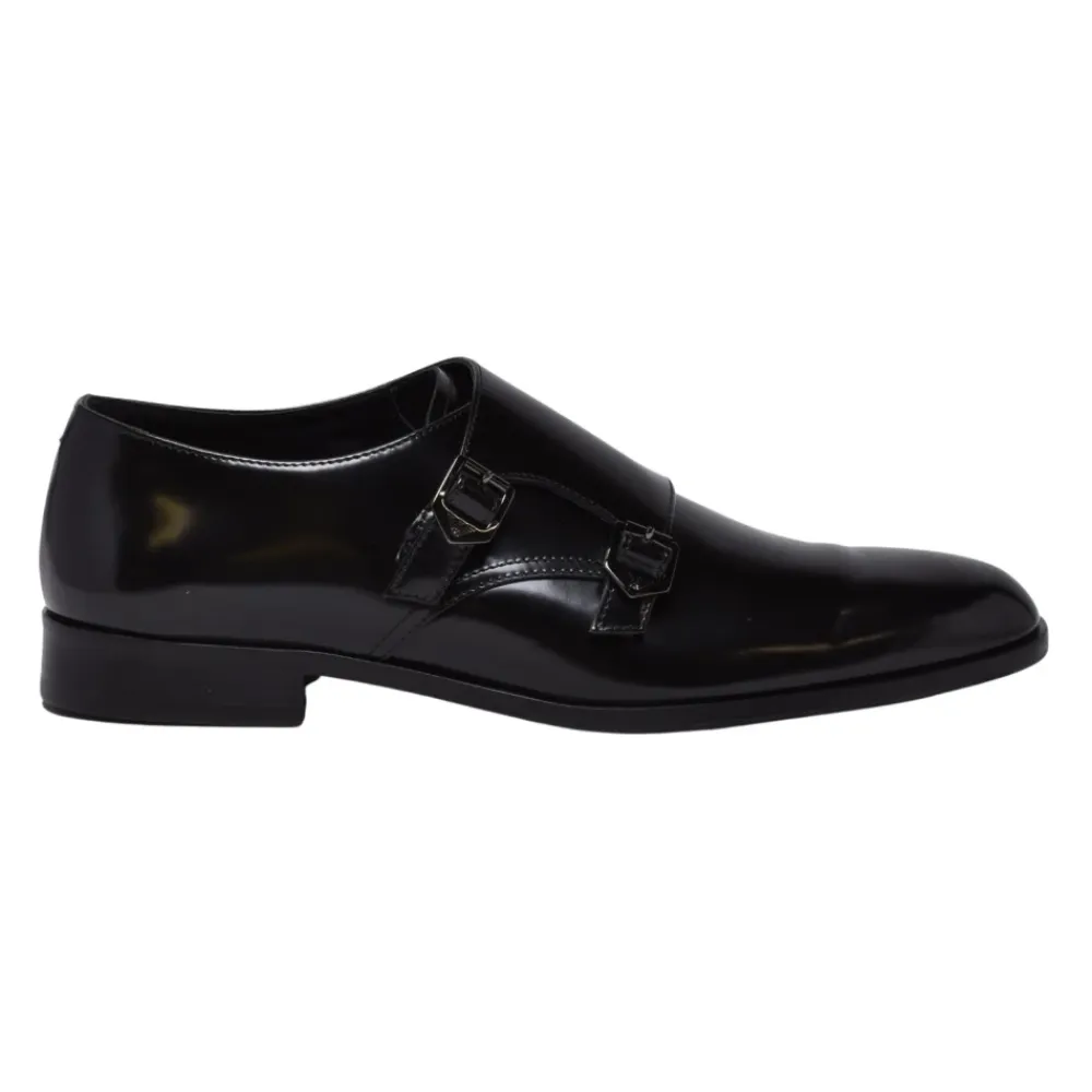 Business Sko^Emporio Armani Monkstrap Spazzolato Sort