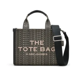 Indkøbstasker<Marc Jacobs Monogram Jacquard Top Handle Taske Sort