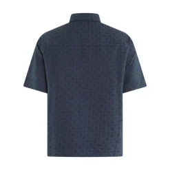 Skjorter<Givenchy Monogram Skinnende Skjorte Blå