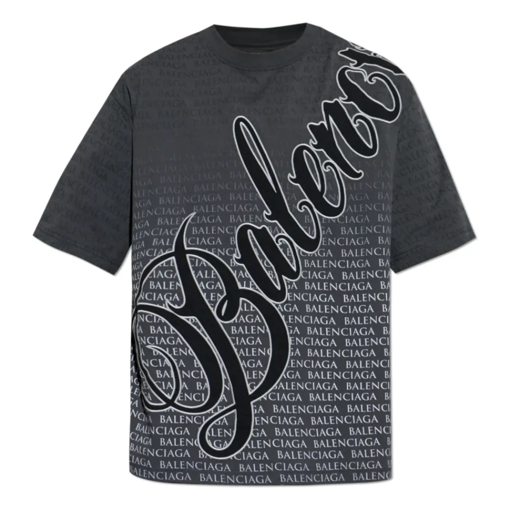T-Shirts^Balenciaga Monogram T-Shirt Grå
