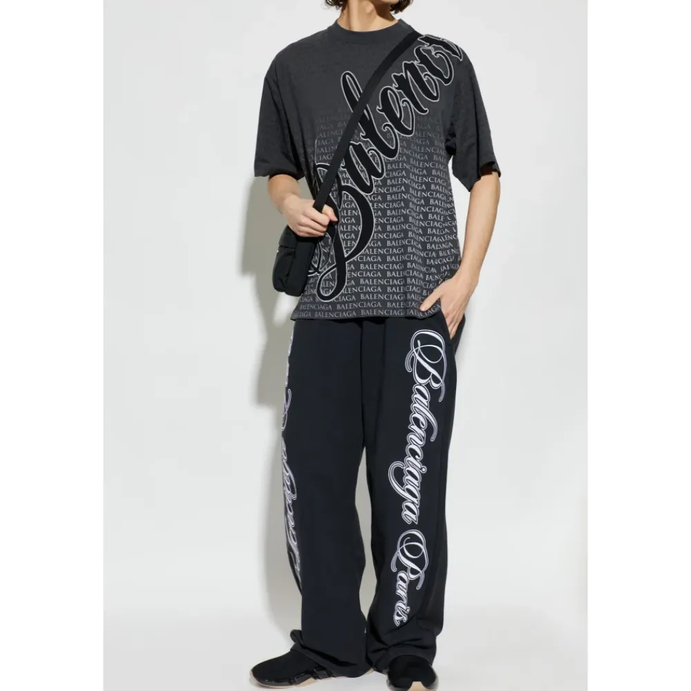 T-Shirts^Balenciaga Monogram T-Shirt Grå