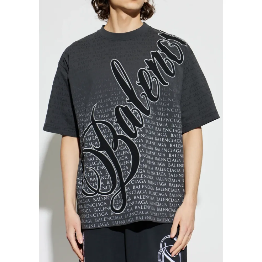 T-Shirts^Balenciaga Monogram T-Shirt Grå