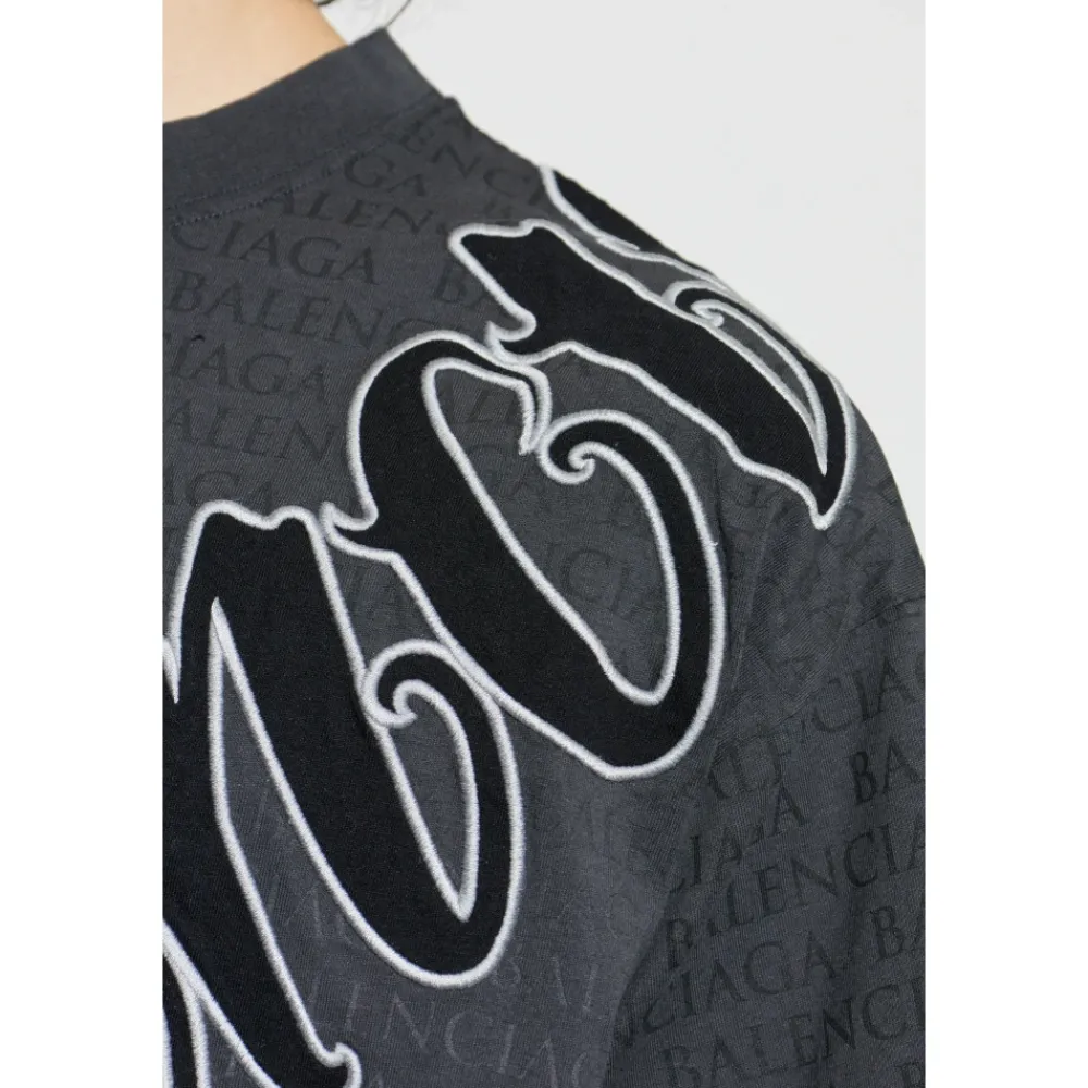 T-Shirts^Balenciaga Monogram T-Shirt Grå