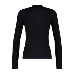 T-Shirts & Toppe|Træningstrøjer<Marine Serre Moon Logo Strass Jersey Highneck Top Sort