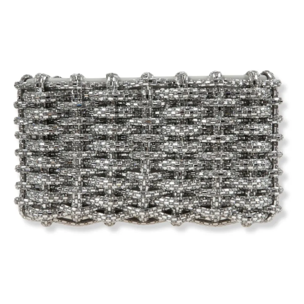 Clutch<Simkhai Morgan Woven Rhinestone Clutch Grå