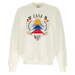 Sweatshirts^Casablanca Mountain Cotton Sweatshirt Hvid