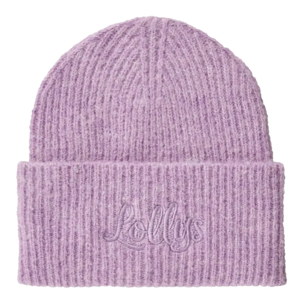 Huer & Kasketter^Lollys Laundry Mørk Lavendel Strik Hue Forretll Tilbehør Lilla