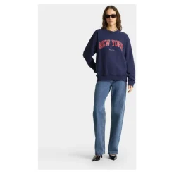 Sweatshirts<Sporty & Rich Mørke Crewneck Sweatshirt Blå