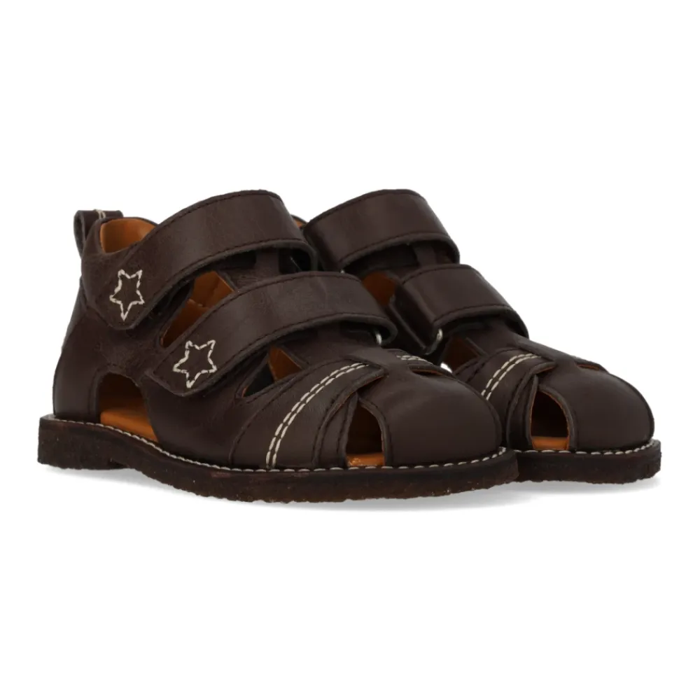 Sandaler^Angulus Mørke Velcro Begynder Sandal Brun