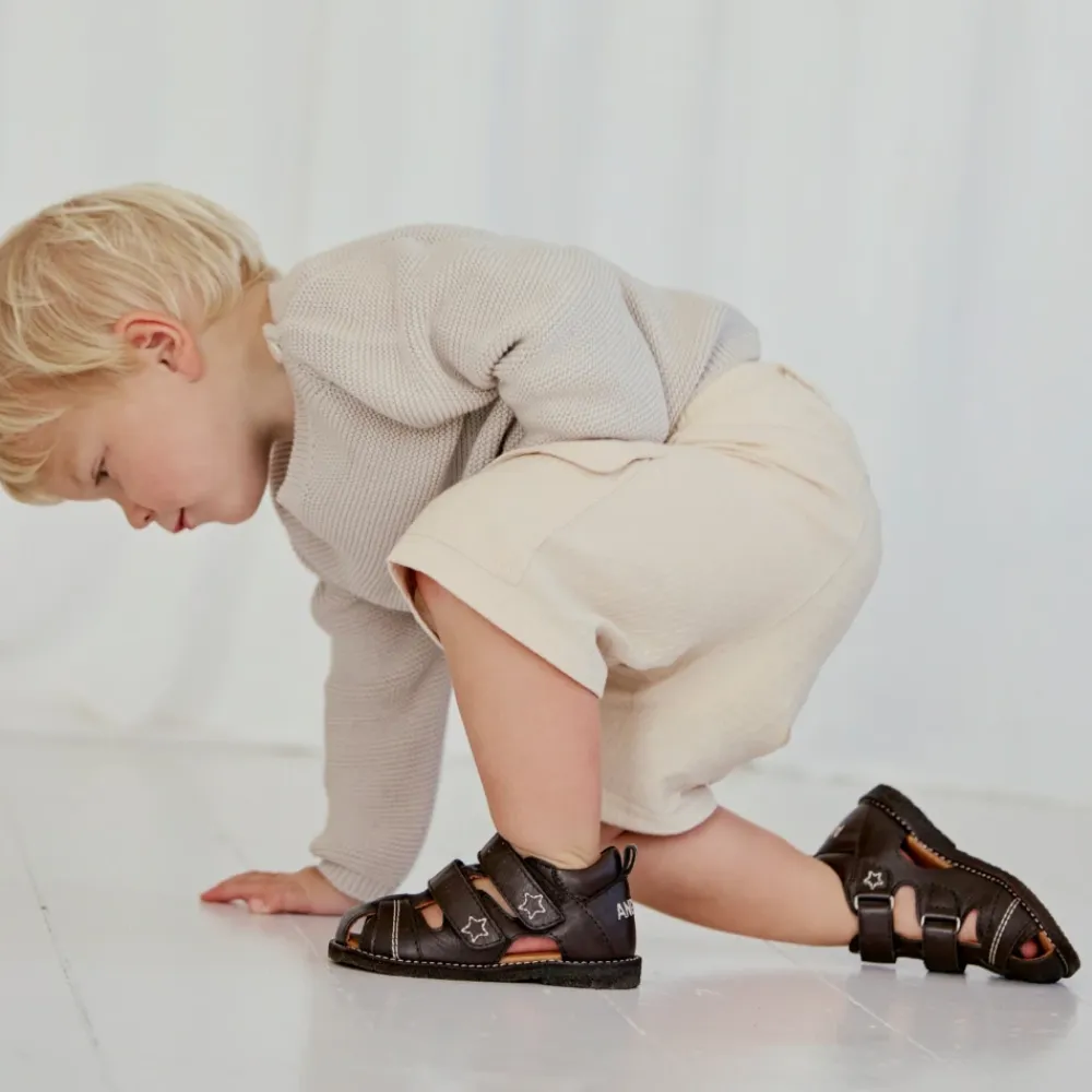 Sandaler^Angulus Mørke Velcro Begynder Sandal Brun