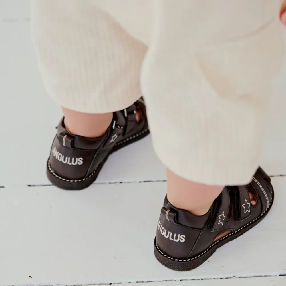Sandaler^Angulus Mørke Velcro Begynder Sandal Brun