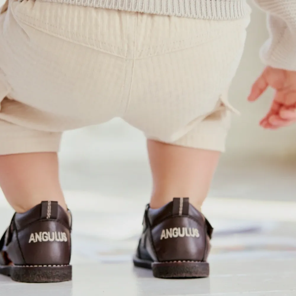 Sandaler^Angulus Mørke Velcro Begynder Sandal Brun