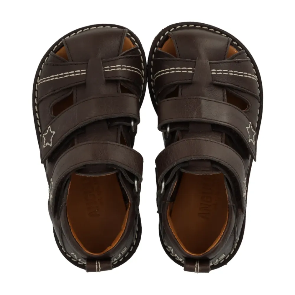 Sandaler^Angulus Mørke Velcro Begynder Sandal Brun