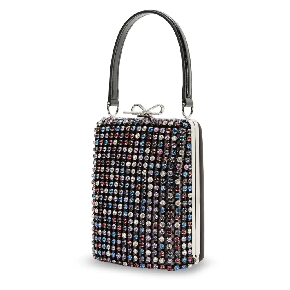 Bæltetasker<Self Portrait Multi Crystal Embellished Clutch Bag Multifarvet