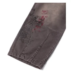 Jeans<Evisu Multi Logos Print Balloon Fit Vaskede Vævede Bukser Brun