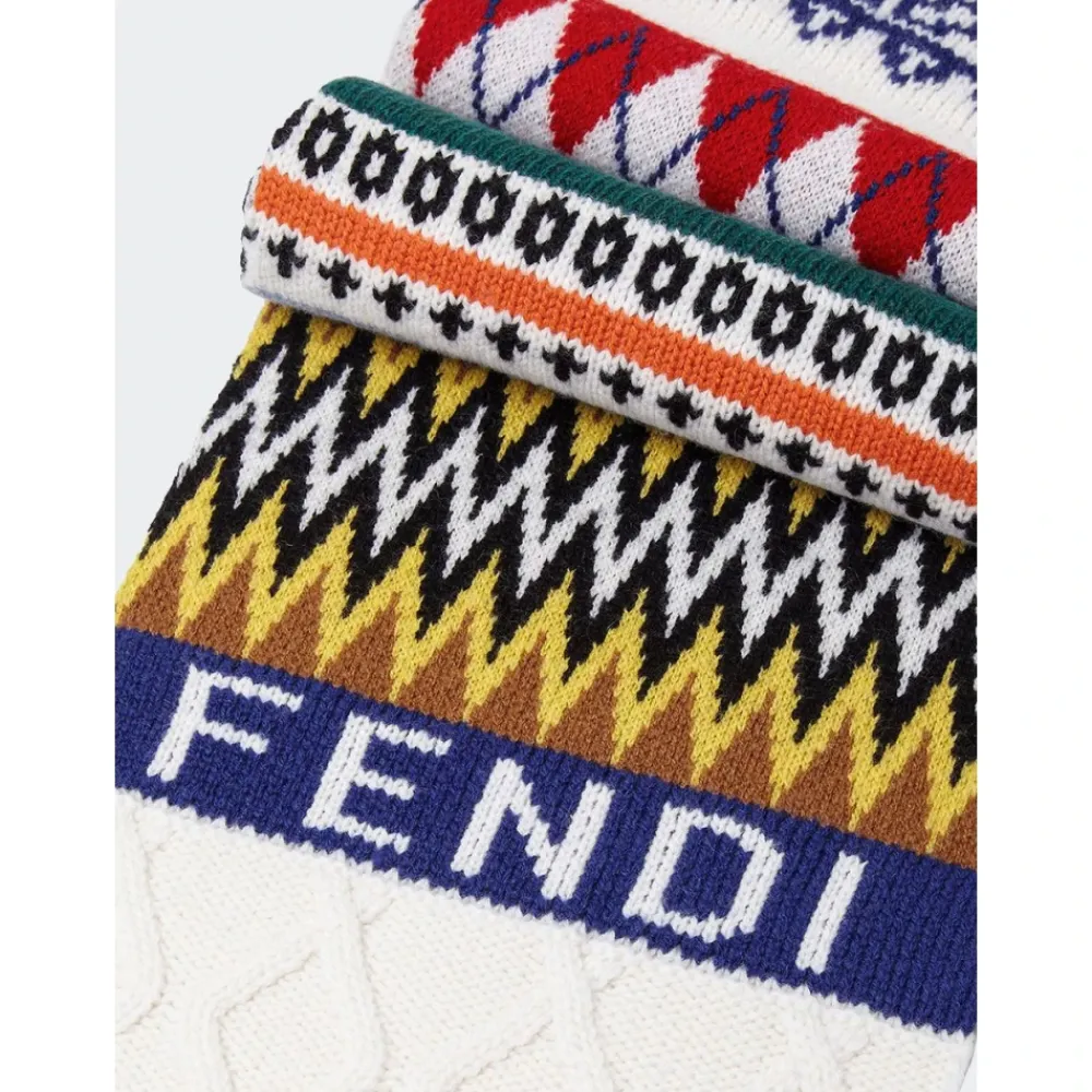 Halstørklæde^Fendi Multicolor Logo Halstørklæde Multifarvet