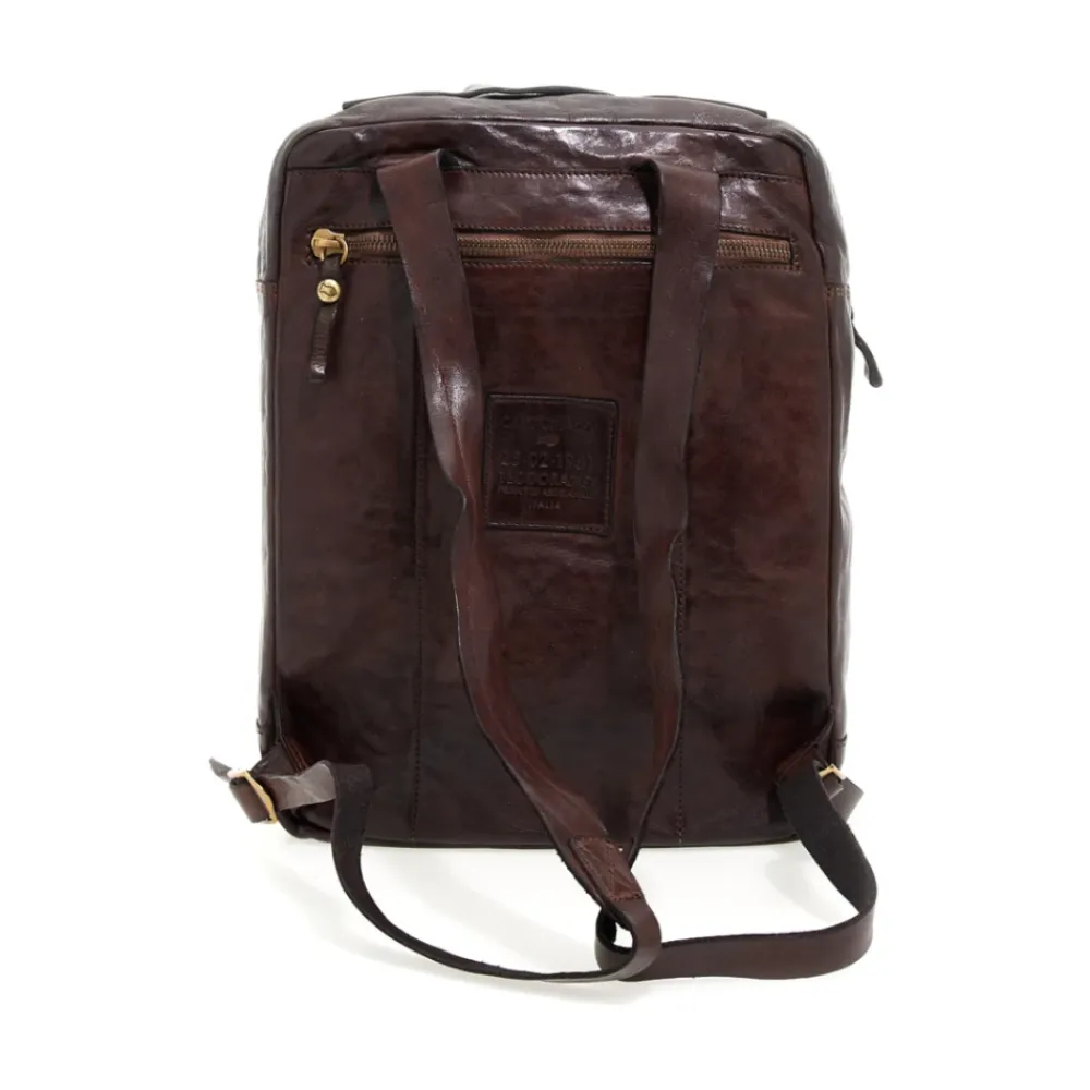 Tasker^Campomaggi Multi-pocket Læder Rygsæk Brun