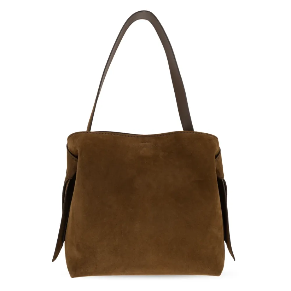 Tasker|Indkøbstasker^Acne Studios Musubi Suede Midi Bag Brun