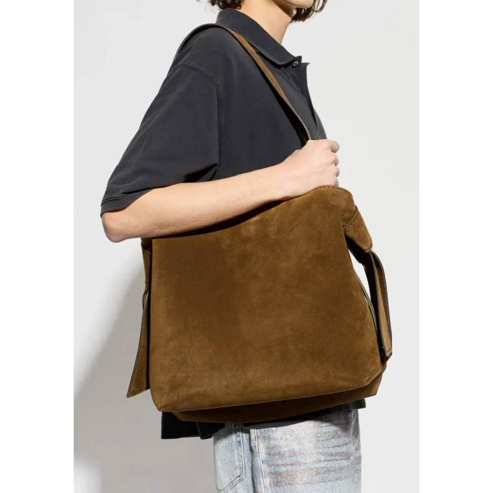 Tasker|Indkøbstasker^Acne Studios Musubi Suede Midi Bag Brun
