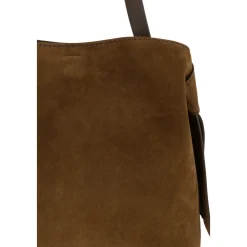 Tasker|Indkøbstasker^Acne Studios Musubi Suede Midi Bag Brun