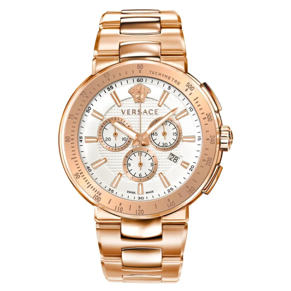 Ure^Versace Mystique Sport Chronograph Rustfrit Stål Armbånd Pink