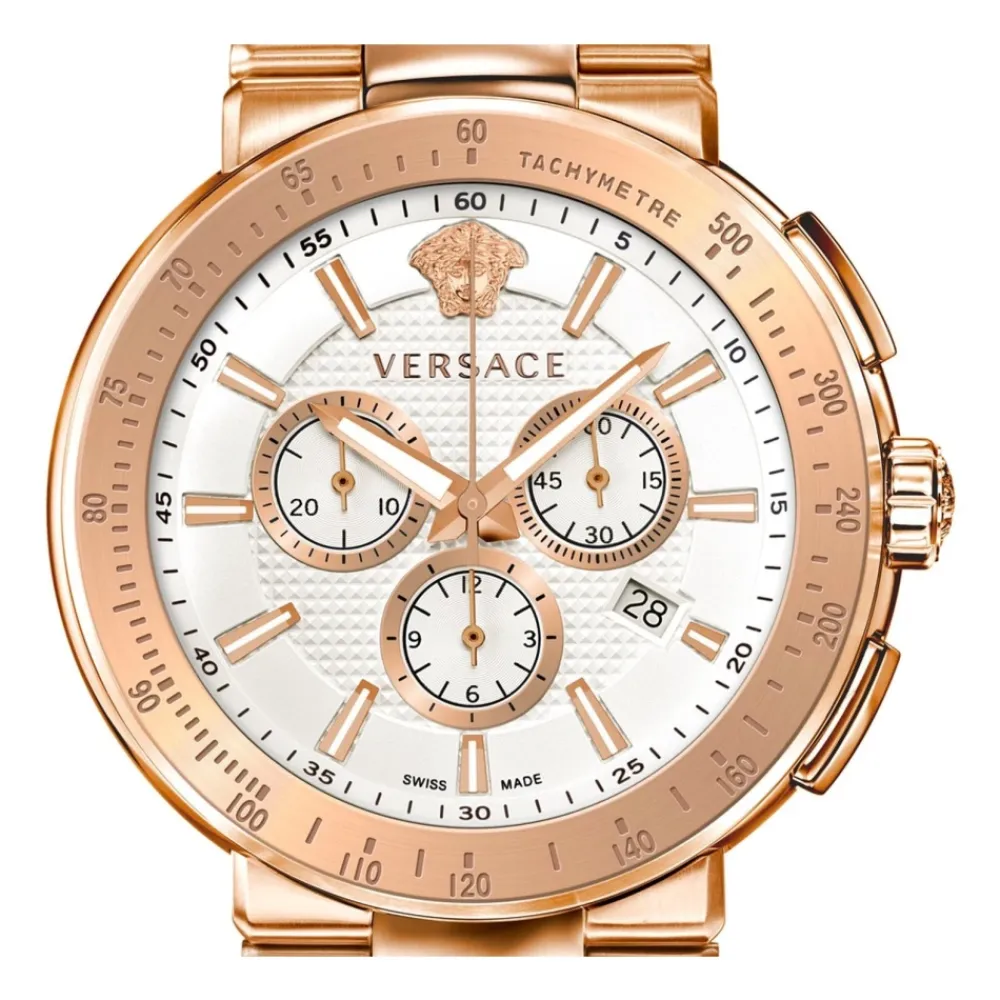 Ure^Versace Mystique Sport Chronograph Rustfrit Stål Armbånd Pink