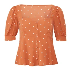 Bluser & Skjorter^For Love & Lemons Natalia Dot Blouse Orange