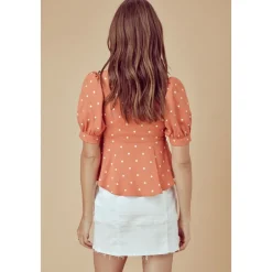 Bluser & Skjorter^For Love & Lemons Natalia Dot Blouse Orange