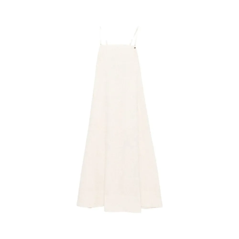 Kjoler^Liu Jo Natural Flower Sequi Maxi Dress Beige