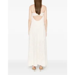 Kjoler^Liu Jo Natural Flower Sequi Maxi Dress Beige