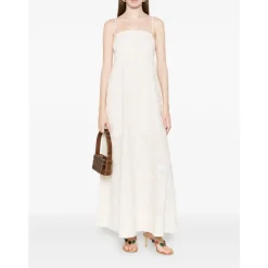 Kjoler^Liu Jo Natural Flower Sequi Maxi Dress Beige