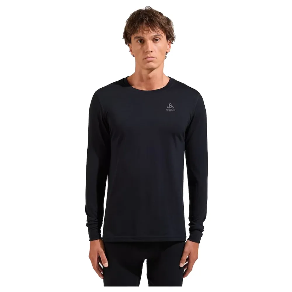 T-Shirts & Toppe|Træningstrøjer^Odlo Natural Merino 200 Crew Neck Base Layer Sort