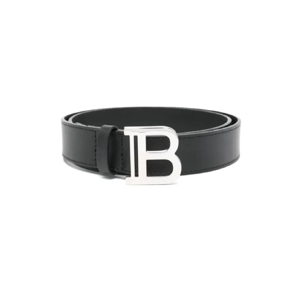 Bælter & Seler^Balmain Navy Blå Læderbælte Sort