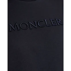 T-Shirts<Moncler Navy Blue Logo Patch T-shirt Blå