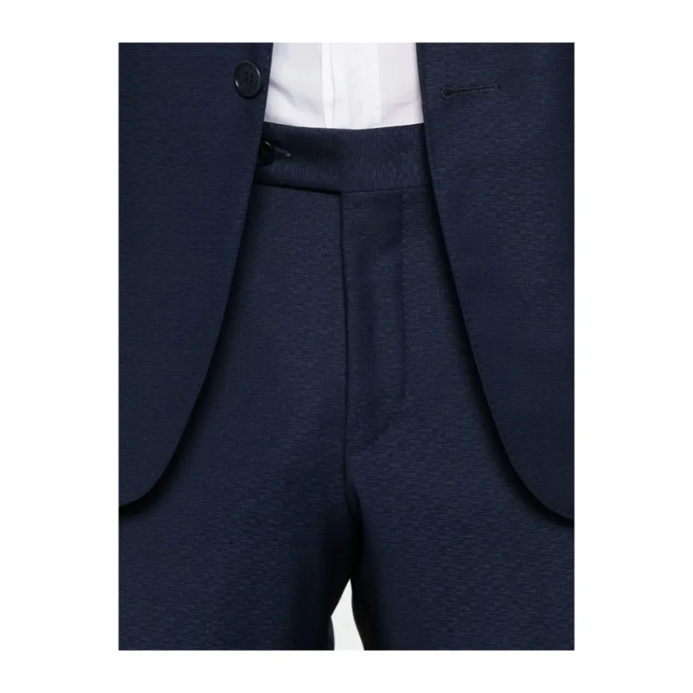 Jakkesæt^Canali Navy Blue Suit with Front Button Blå