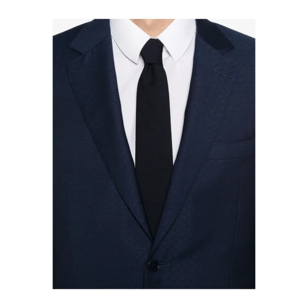 Jakkesæt^Canali Navy Blue Suit with Front Button Blå