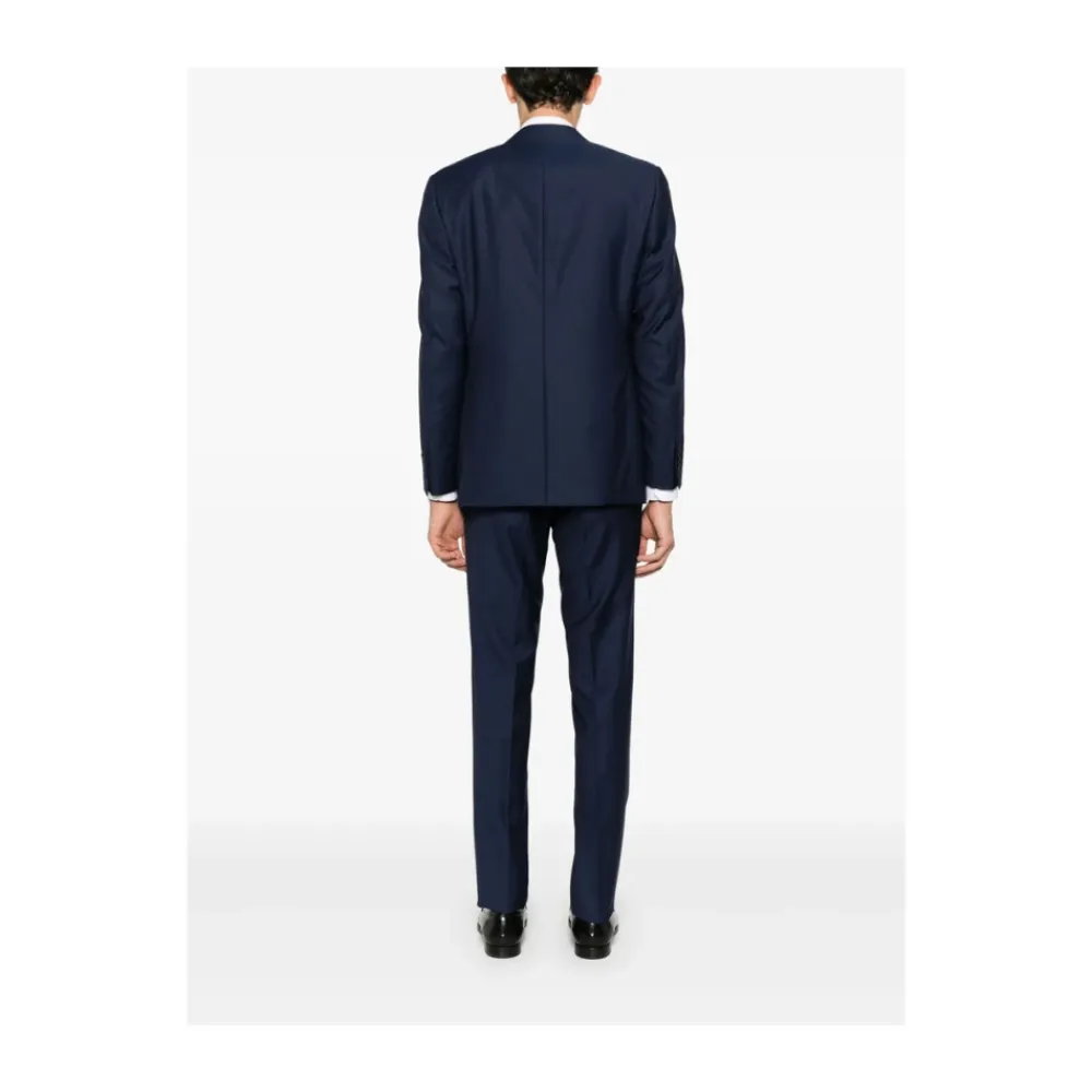 Jakkesæt^Canali Navy Blue Suit with Front Button Blå