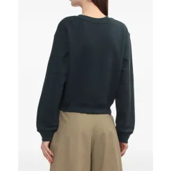 Sweatshirts<Maison Kitsuné Navy Fox Broderet Crew Neck Sweater Blå