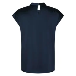 Bluser & Skjorter<Neo Noir Navy Satin Drapy Bluse Blå