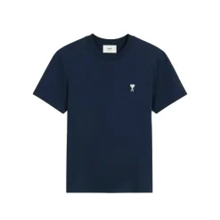 T-Shirts<Ami Paris Navy T-shirt med Ami de Coeur motiv Blå