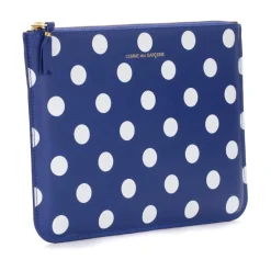Clutch^Comme des Garçons Navyblå læderpung med hvide prikker Multifarvet
