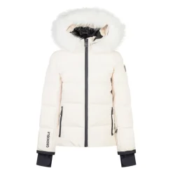 Jakker^Moncler New Guyane Hætteforet Dunjakke Hvid