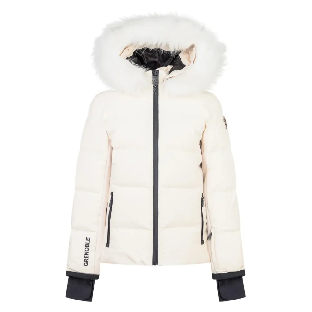 Jakker^Moncler New Guyane Hætteforet Dunjakke Hvid