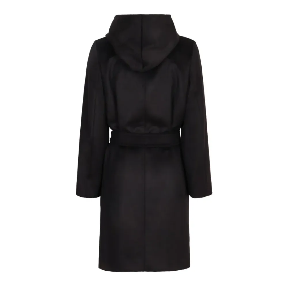 Frakker^Max Mara Studio Newmang Wool Hooded Coat Sort