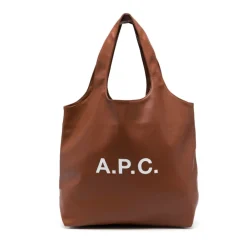 Indkøbstasker<A.P.C. Ninon Logo Print Tote Bag Brun