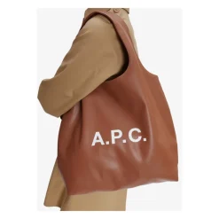 Indkøbstasker<A.P.C. Ninon Logo Print Tote Bag Brun