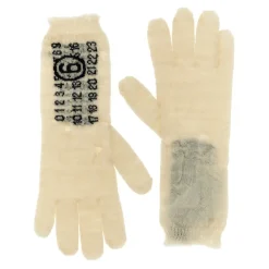 Handsker^MM6 Maison Margiela Numeric Signature Gloves Beige