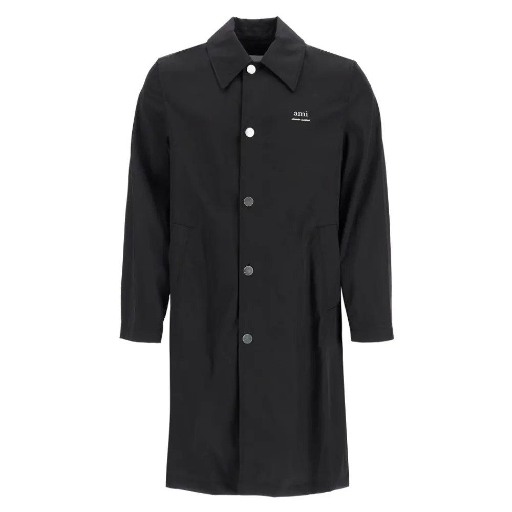 Frakker<Ami Paris Nylon og Bomuld Unisex Bilfrakke Sort