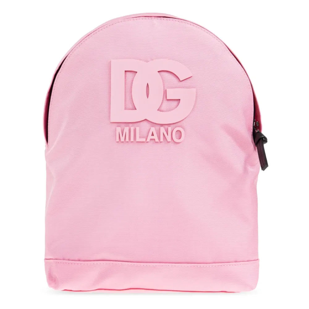 Tasker^Dolce & Gabbana Nylon Rygsæk med DG Patch Pink