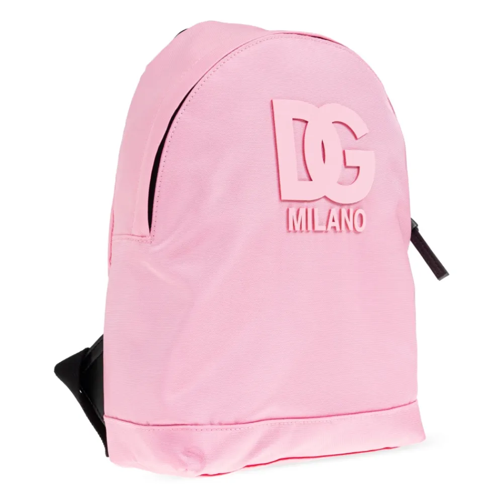 Tasker^Dolce & Gabbana Nylon Rygsæk med DG Patch Pink